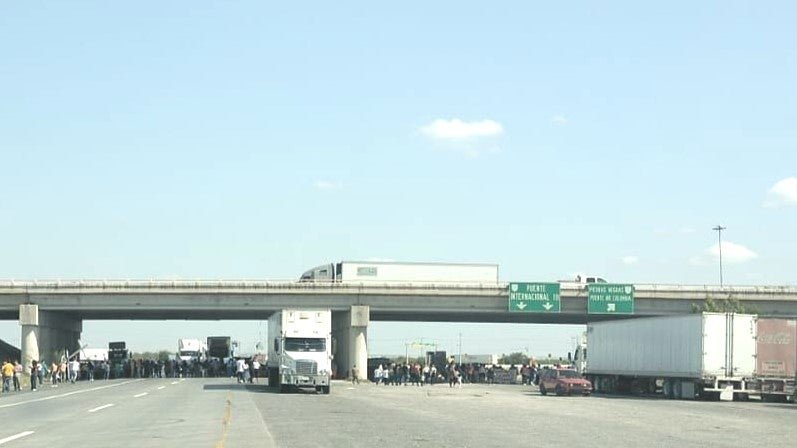 Protest on Mexican side of World Trade Bridge halts northbound cargo traffic
