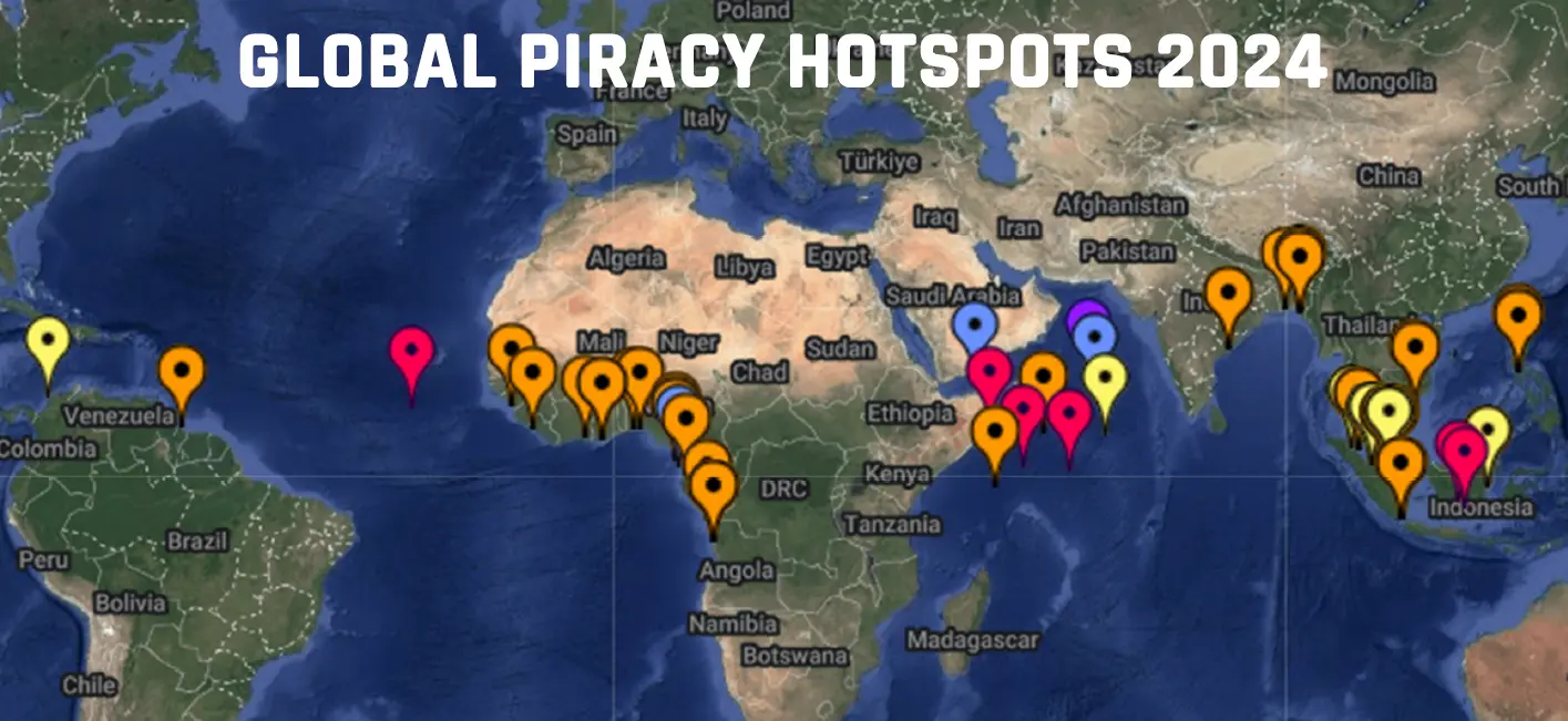 Decline in global maritime piracy and armed robbery in 2024