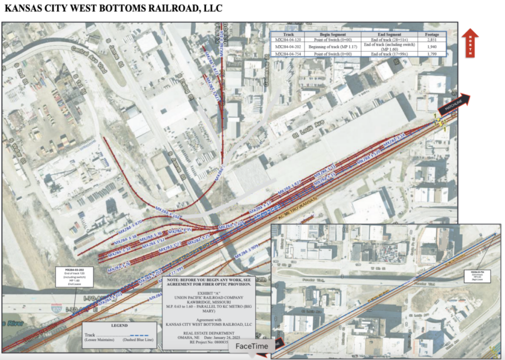 UP to lease 1.25 miles of Kansas City trackage to new shortline railroad