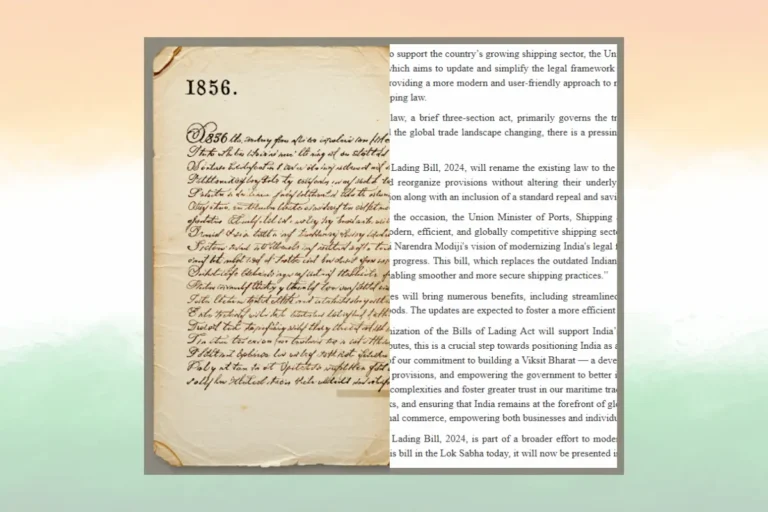 India to replace 169-year-old Bills of Lading Act of 1856 as part of modernisation process
