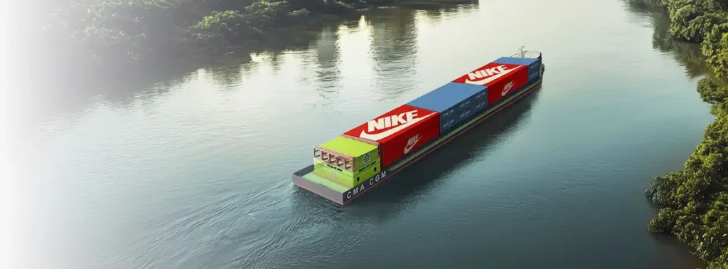 CMA CGM's first 100% electric container barge in Southeast Asia for Nike