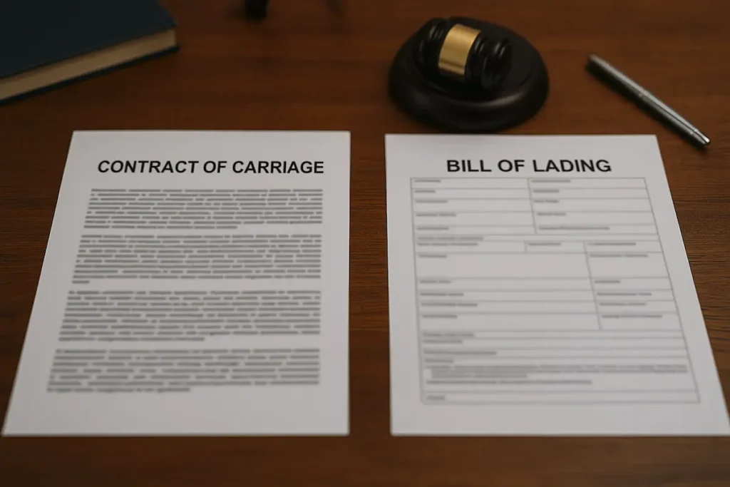 Is a Bill of Lading always evidence of a contract of carriage