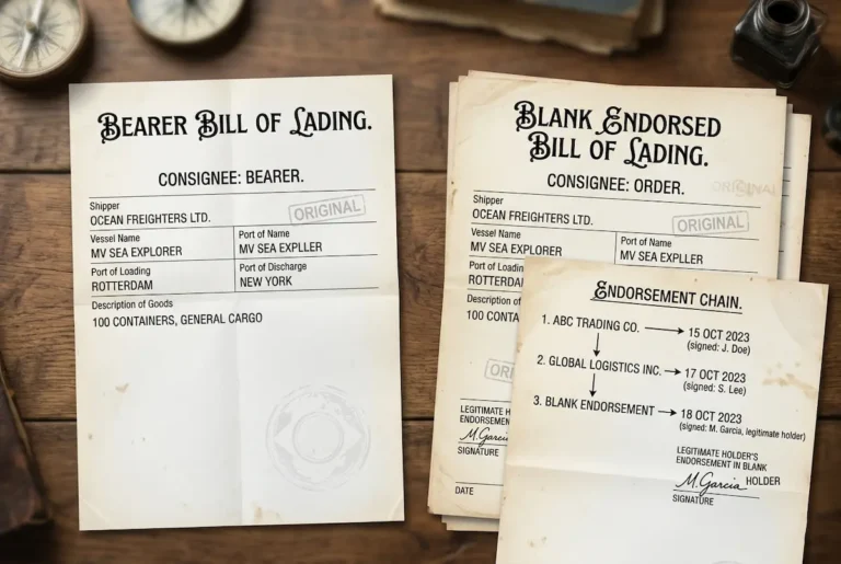 Bearer Bill of lading and Blank Endorsed Bill of Lading